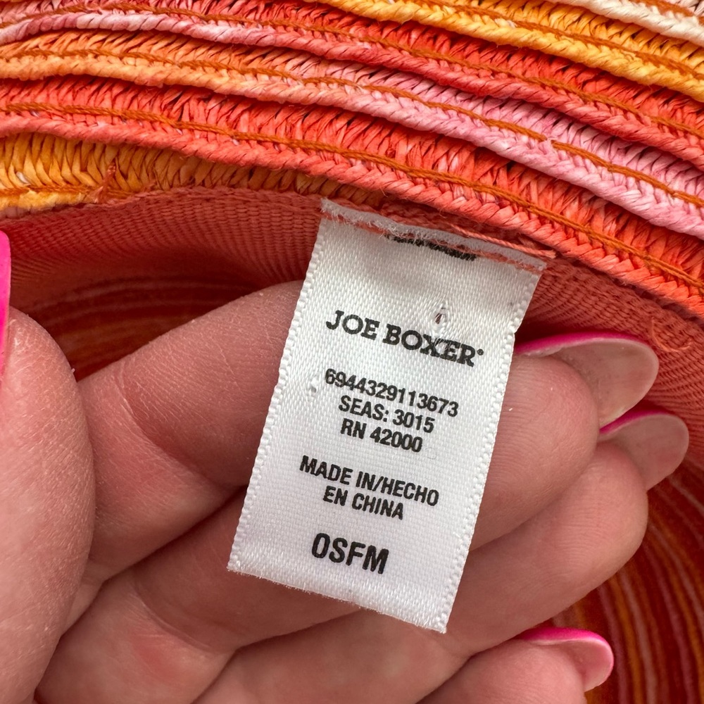 Joe Boxer Colorful Striped Sun Hat - Orange Sunset - Picture 8 of 8